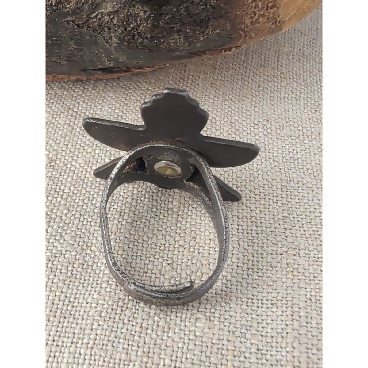 Vintage Fred Harvey Era Maisel's Indian Trading Post GREEN Turquoise Kachina Ring 4g