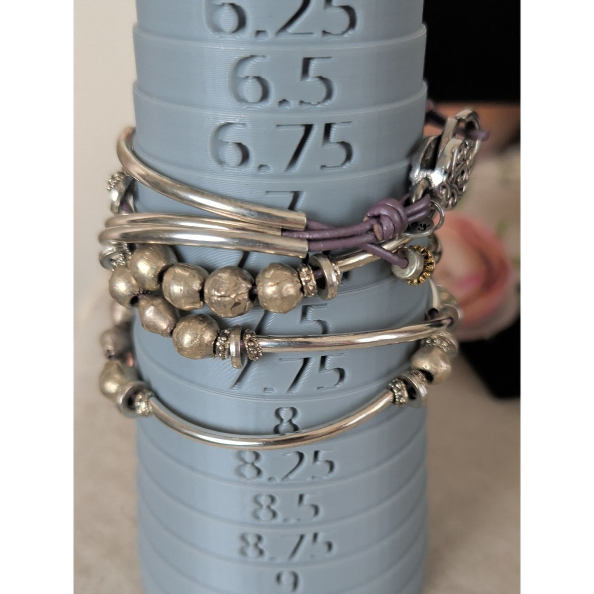 Lizzy James Leather Wrap Bracelet Necklace Convertible Silver & Gold Plated Sz L