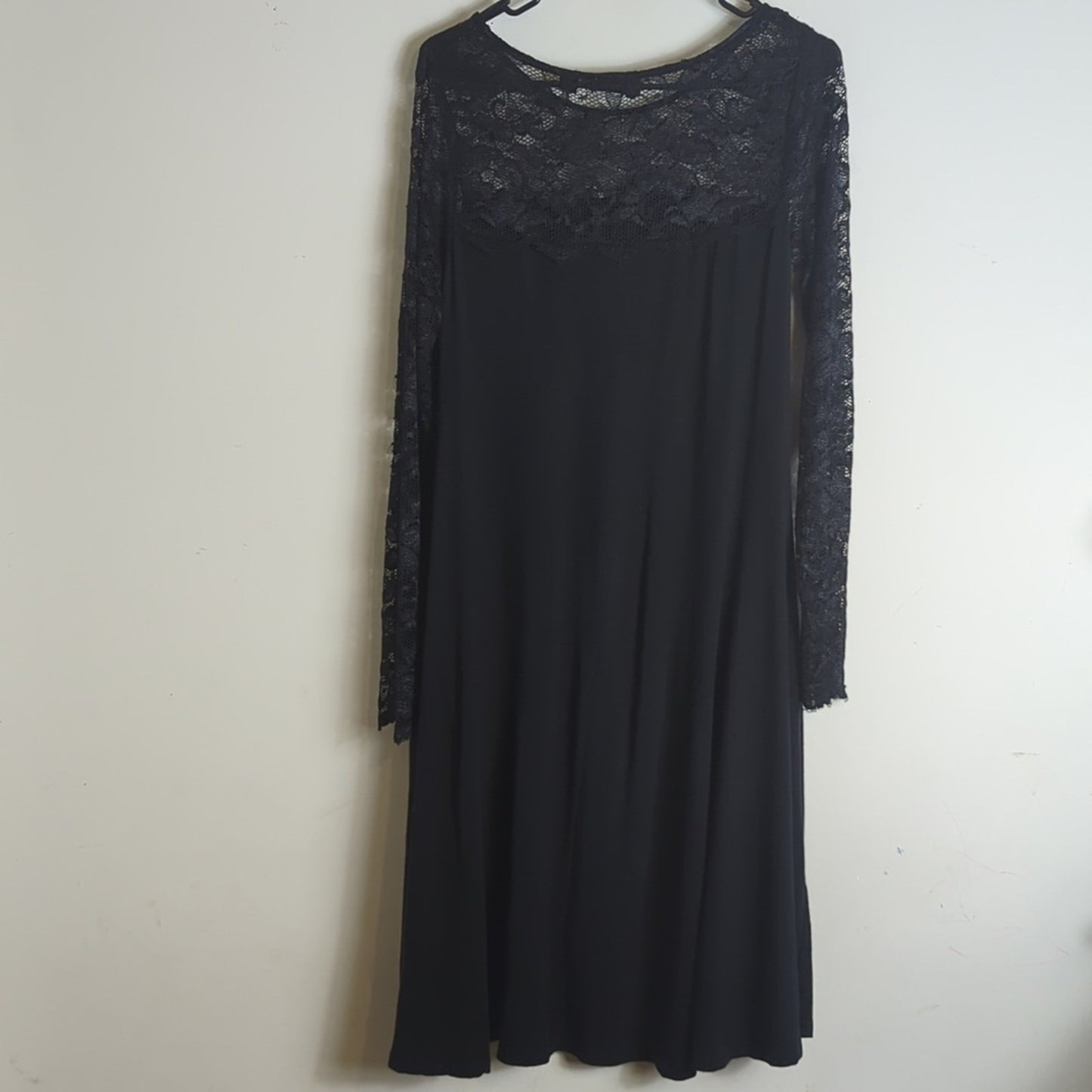 Whimsigoth Black Laced Hi-Lo Dress with Pockets Women's Size Small