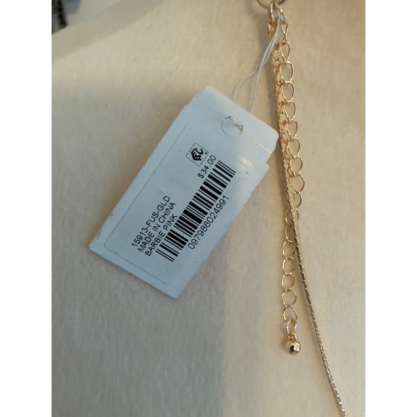 Y2K Hot Pink Tassel Necklace Barbiecore Long Pendant With Rhinestones
