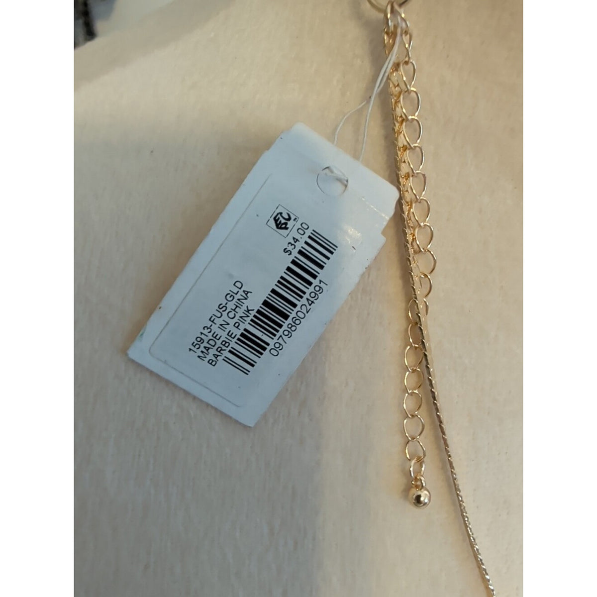 Y2K Hot Pink Tassel Necklace Barbiecore Long Pendant With Rhinestones