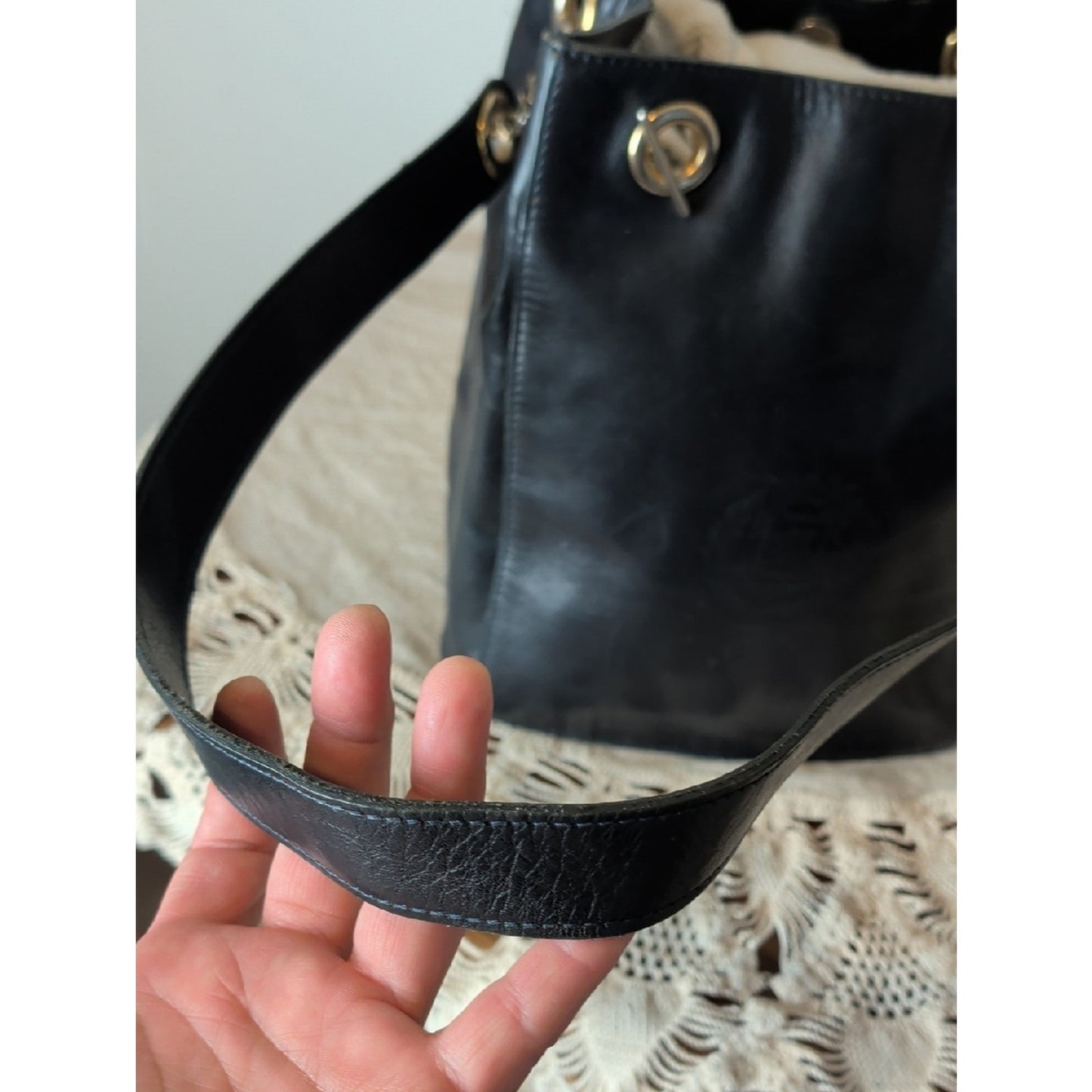 Vintage Antonio Parriego Leather Shoulder Bag Heritage Minimalist Equestrian