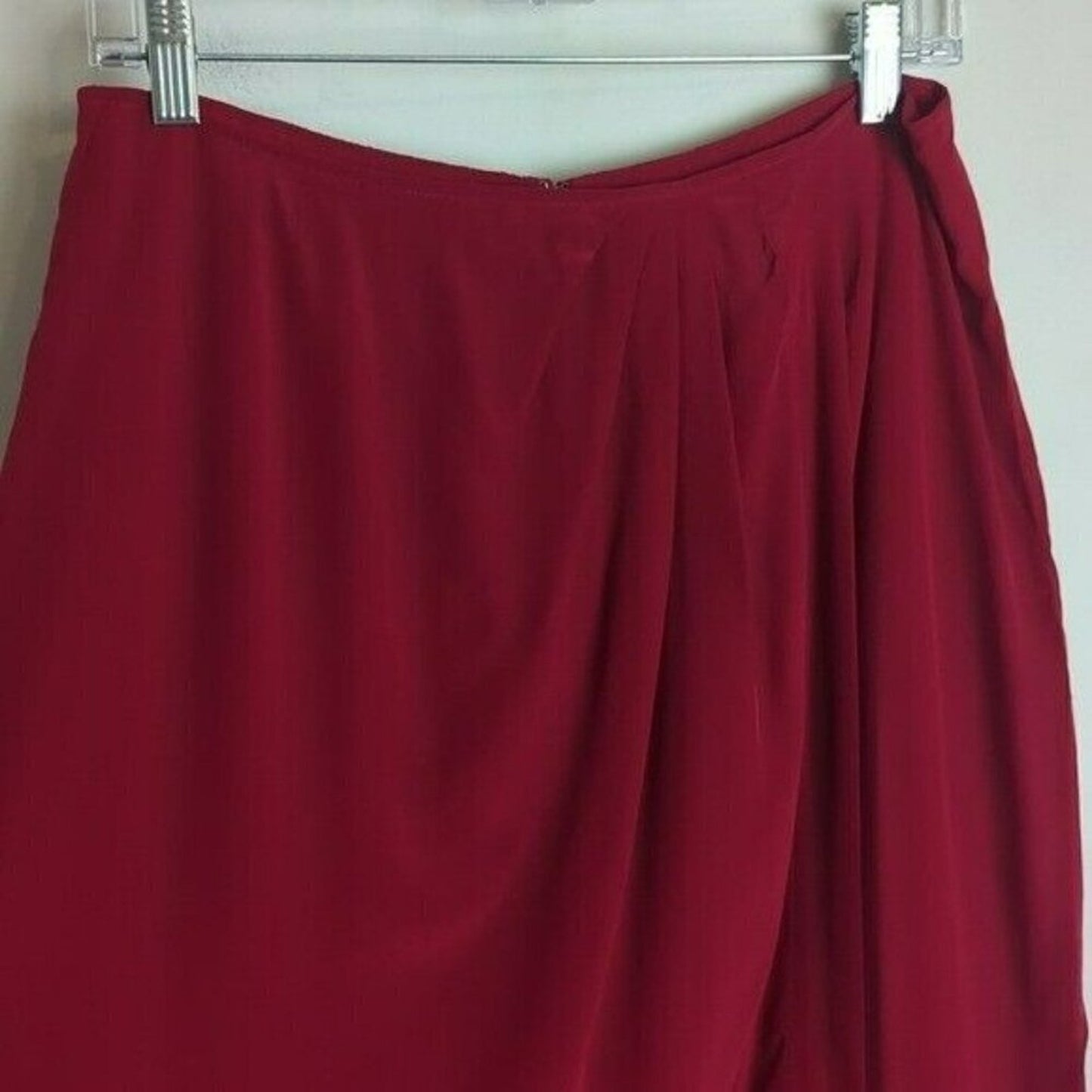Silk Vintage 90's Faux Wrap Midi/Maxi Skirt Red Women's Size 12*