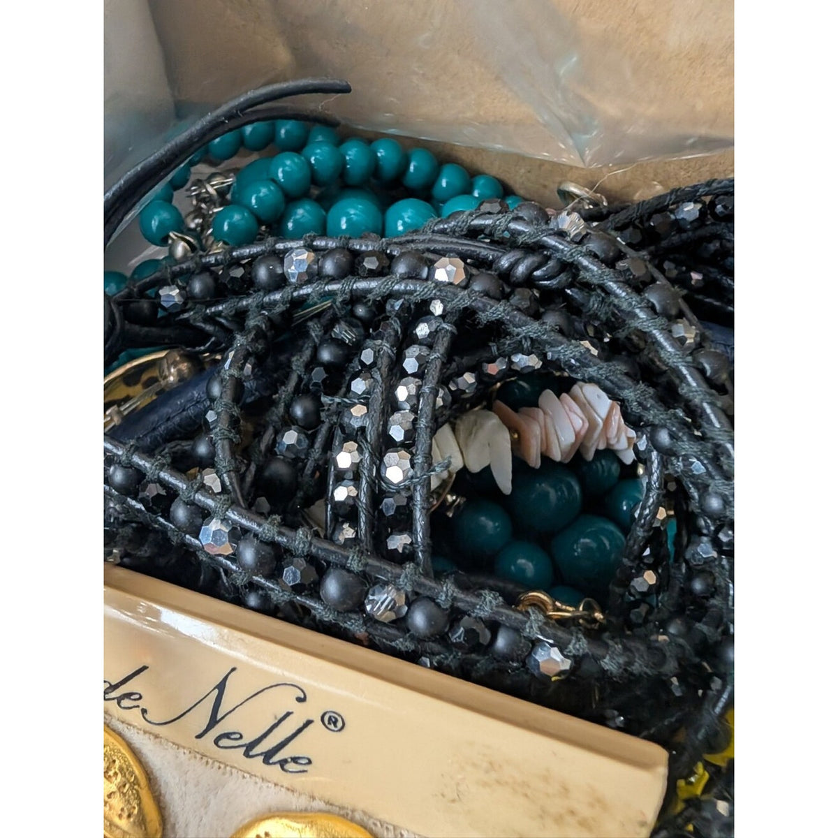 2 Lbs Curated Boho Jewelry Lot Glass Beads Bracelets Earrings Eclectic Reseller