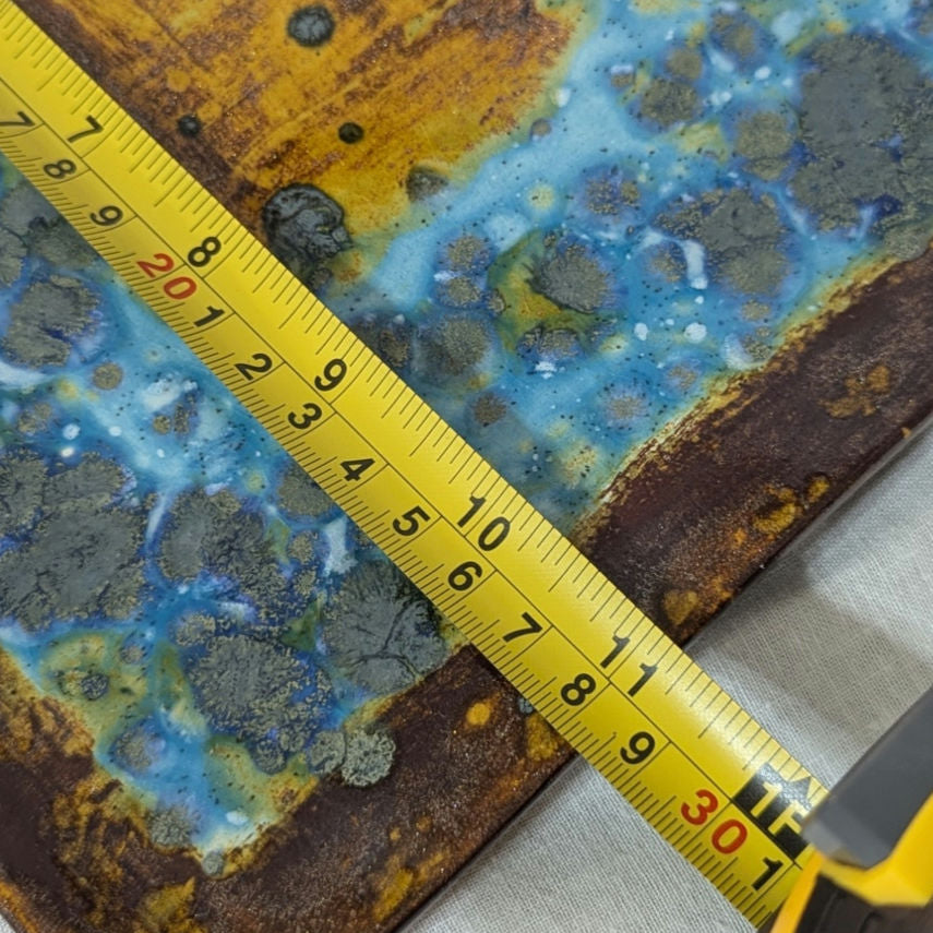 Wabi-Sabi Inspired Studio Pottery Platter Handmade Sculptural Ceramic Art Organic Modern 11x8