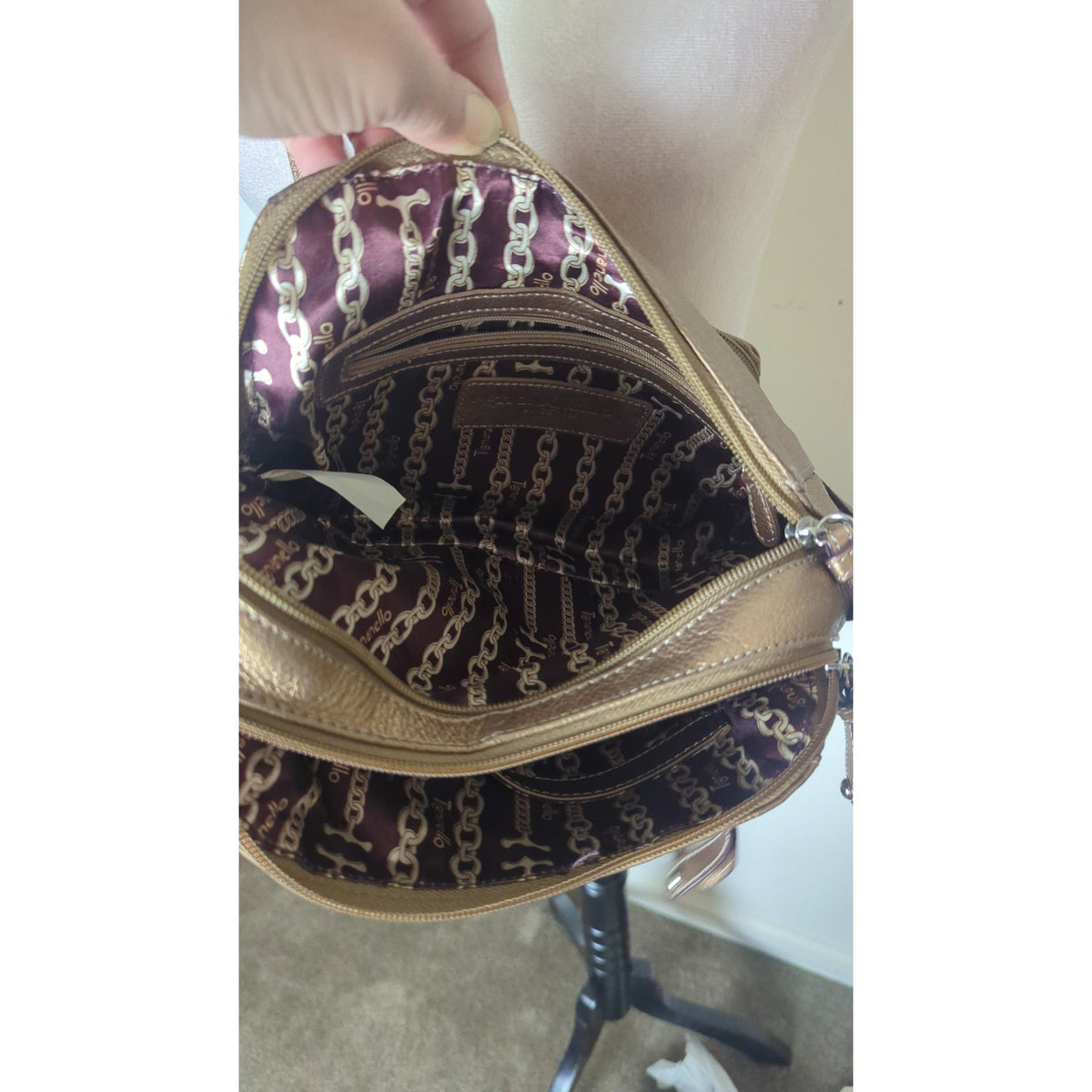 Y2K Vintage Nostalgic Textured Pebbled Leather Copper Crossbody Bag