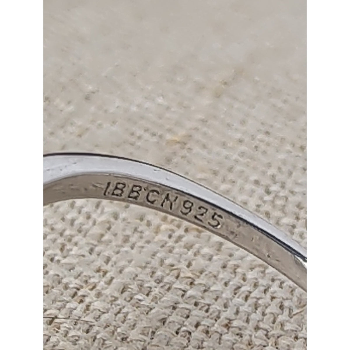 Vintage IBB CN 925 Sterling Silver Wave Ring, Cubic Zirconia Pave Curved Swirl Bypass Band,