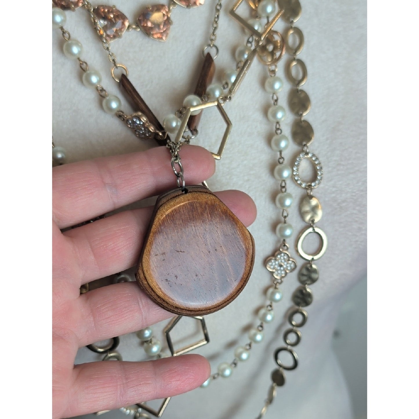 Boho Luxe Designer Jewelry Lot 5 Necklaces Glass Pearl CZ Layering Set