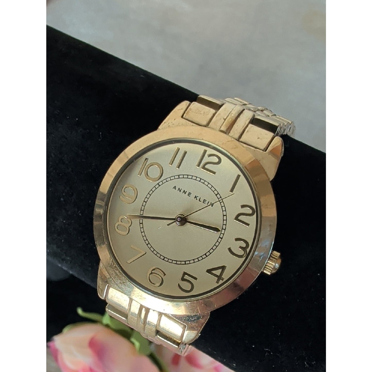 Anne Klein Gold Tone Watch Y2K Minimalist Bracelet Watch Classic Office Chic