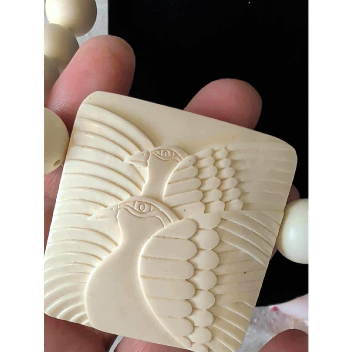 Vintage Laurel Burch Carved Bird Pendant Necklace Boho Artisan Statement