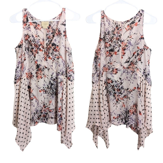 Anthropologies Semi Sheer Floral Cottagecore Blouse Women's Size Small