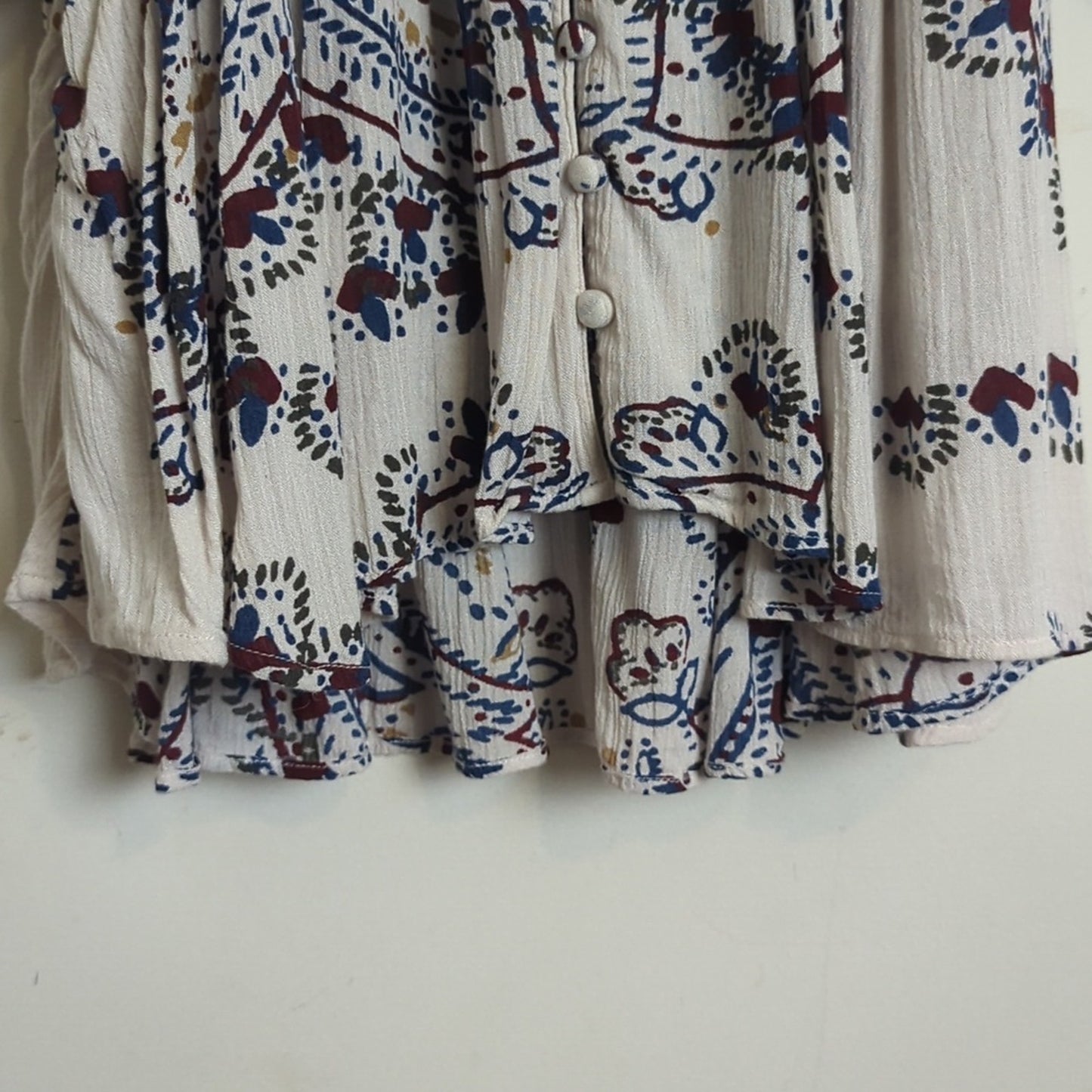 Free People Dress Women’s Size Large Ivory paisley combo Boho Tunic Women Small