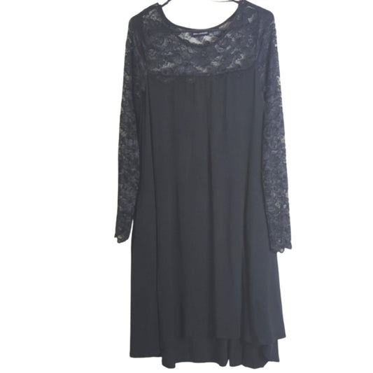 Whimsigoth Black Laced Hi-Lo Dress with Pockets Women's Size Small