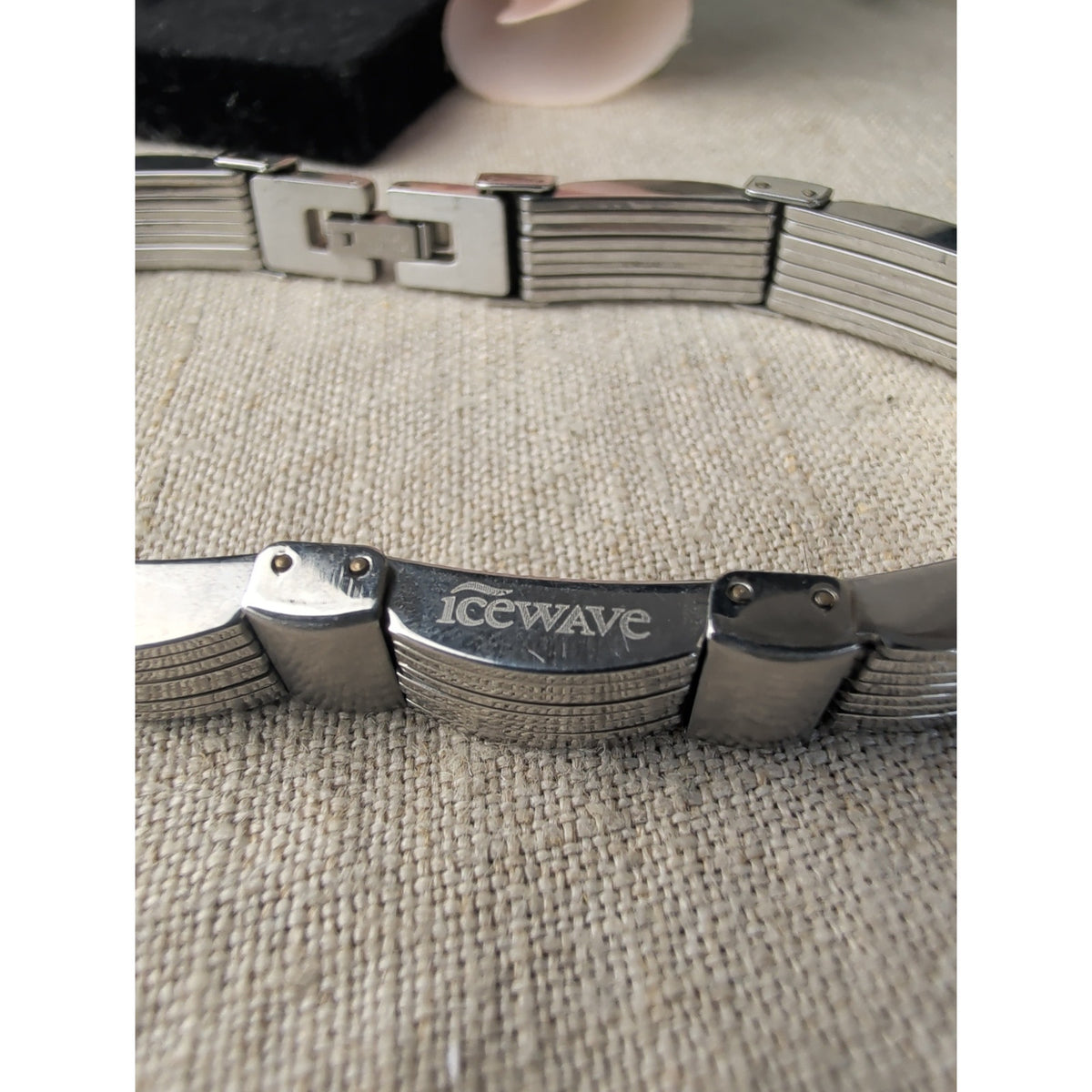 Icewave Men’s Stainless Steel Bracelet Silver Tone Watchband Link Modernist