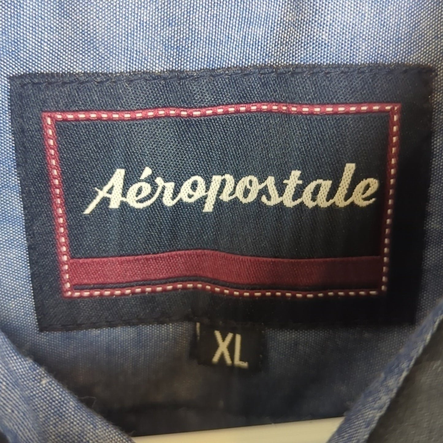 NWOT Logo All-Over Print Aeropostale Button Down Shirt Men's Size XL