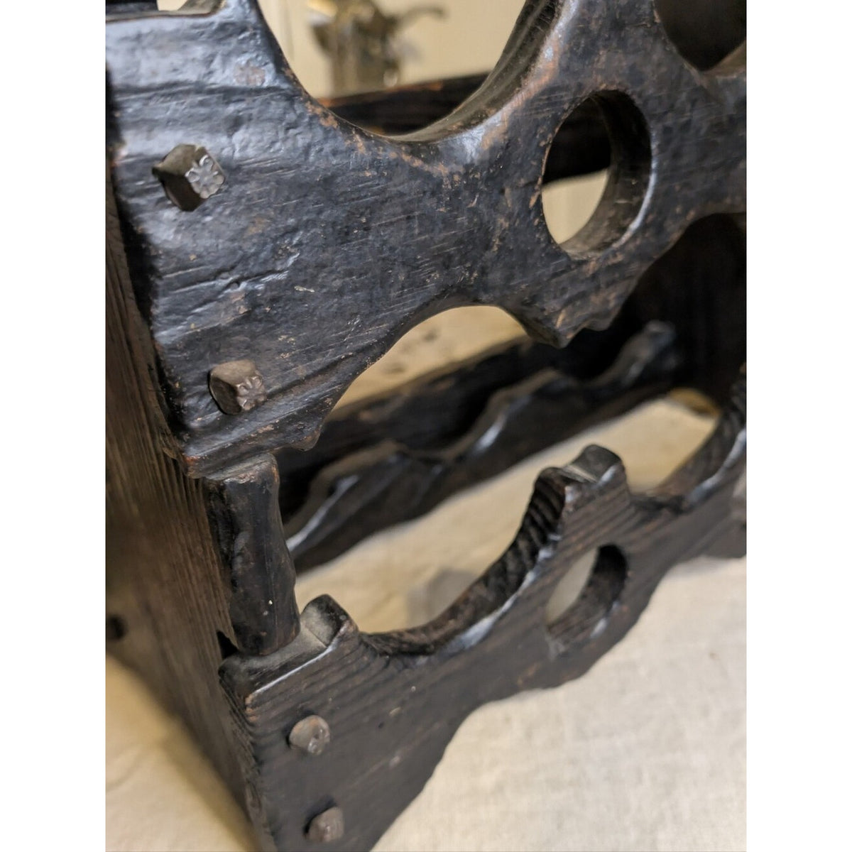 Rustic Gothic Wooden Wine Rack  Castlecore Jewelry Organizer Display