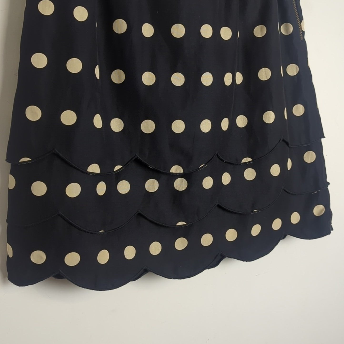 Festival Scalloped Polkadot Mini Skirt Cotton & Silk Women's Size 4