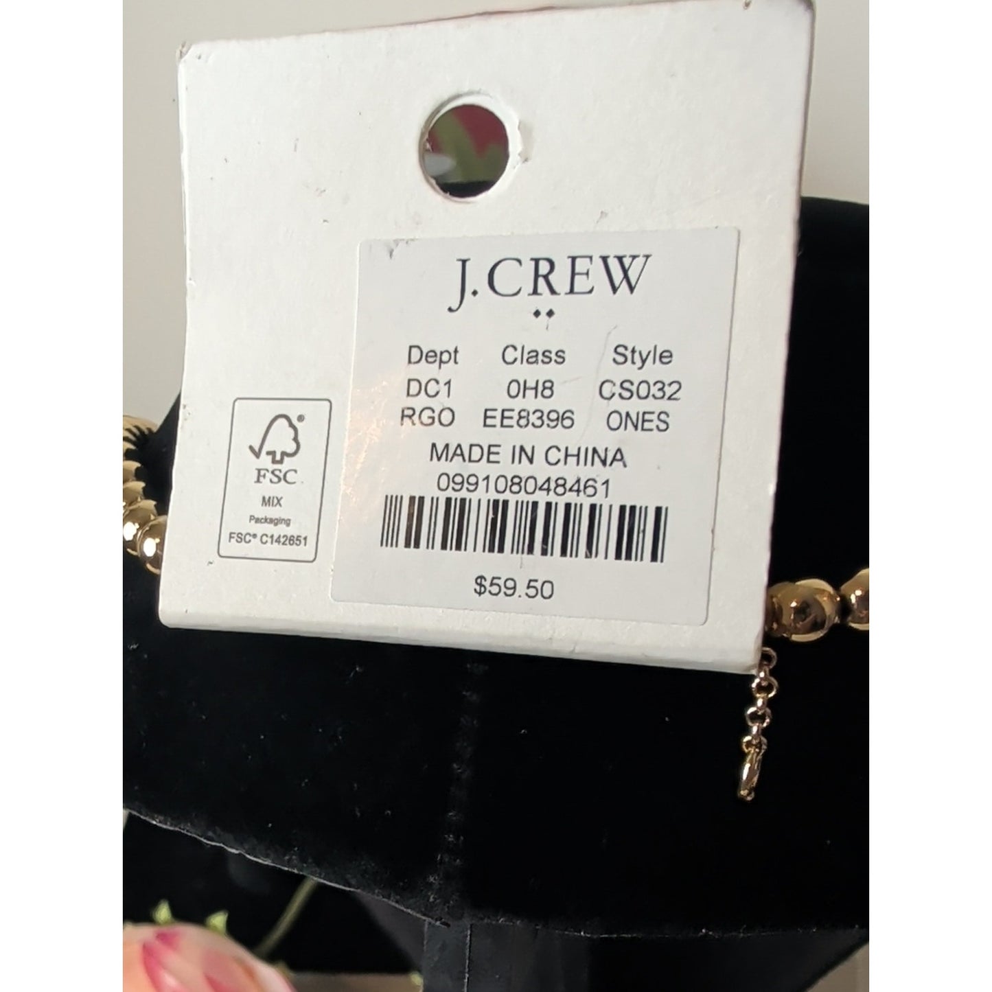 NWT J. CREW Gold Tone Necklace Nautical Pendant