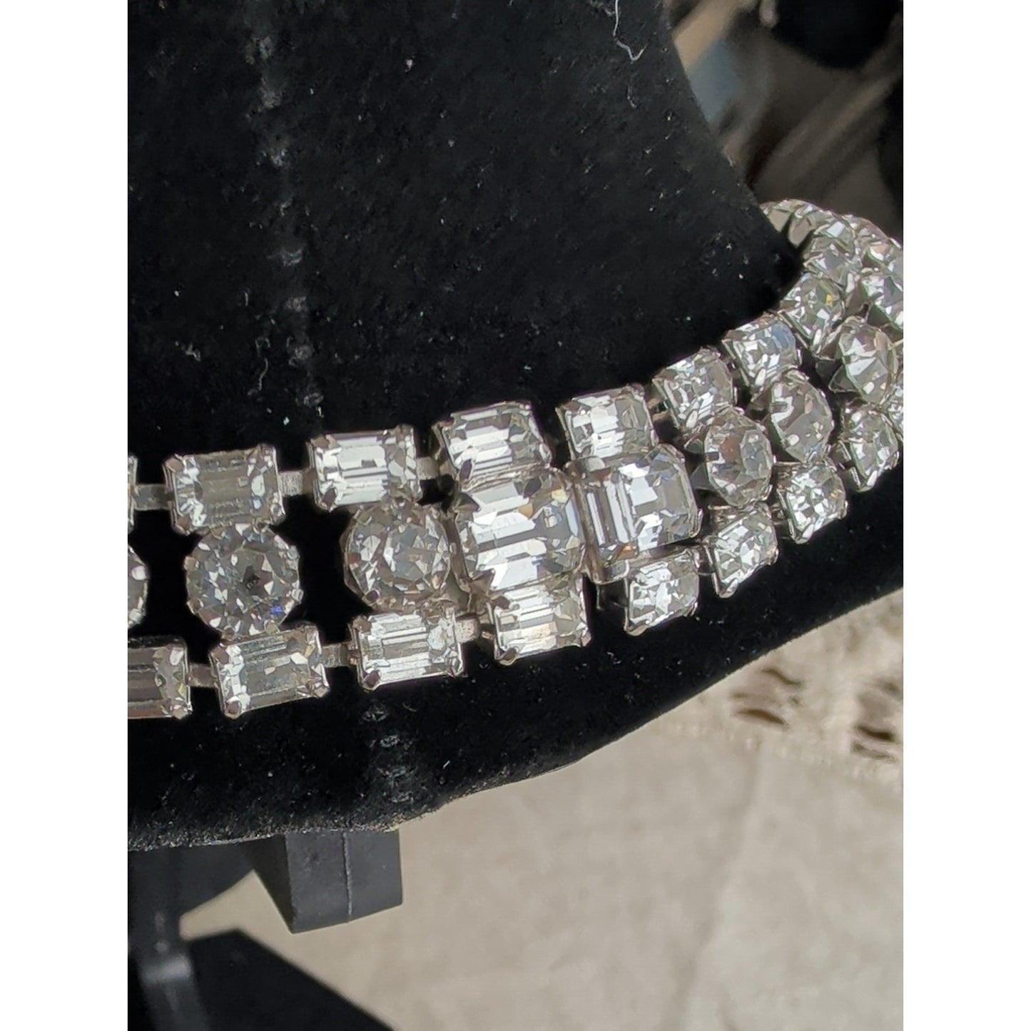 Vintage Rhinestone Necklace Set Old Hollywood Glam Bridal Statement Jewelry