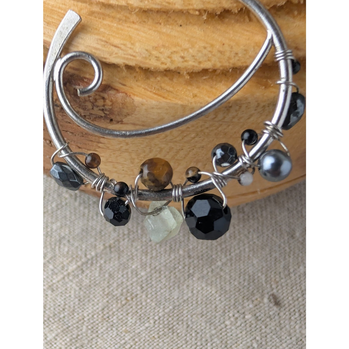 Whimsical Sterling Silver & Gemstone Hoop Earings One of a Kind Gifts for Her