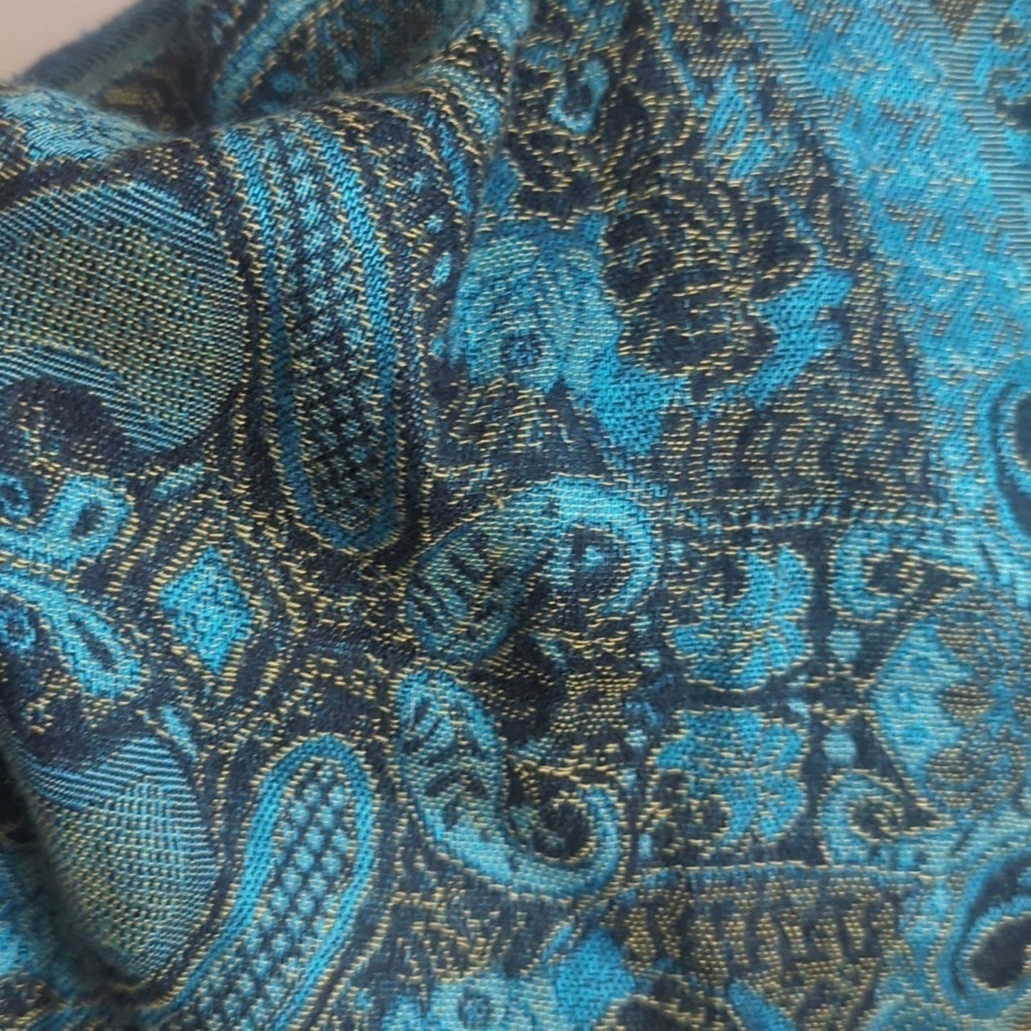Mermaidcore Cashmere & Silk Scarf Shaw Wrap Fringe Extra Wide