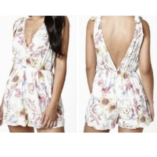 Floral Boho Romper Loungewear Athleisure Women's Small