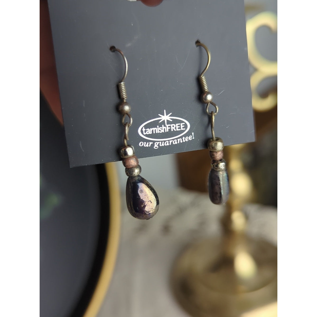 Y2K Sterling Silver Necklace & Iridescent Pearl Drop Earrings Set | Early 2000s