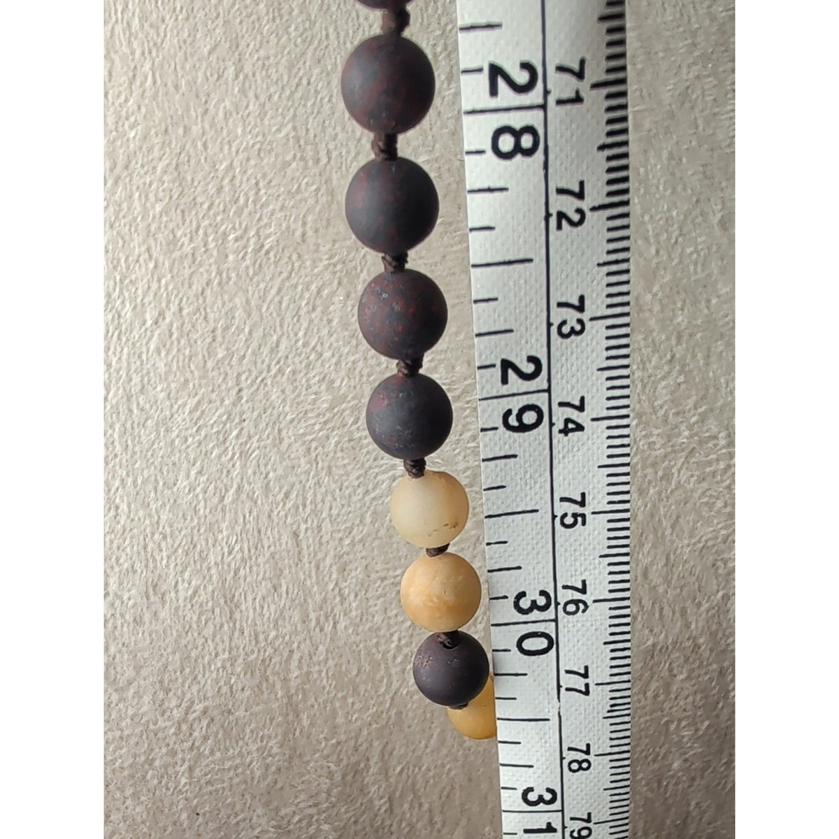 Vintage Artisan Hand-Knotted Mixed Natural Stone Necklace 30" Opera Length