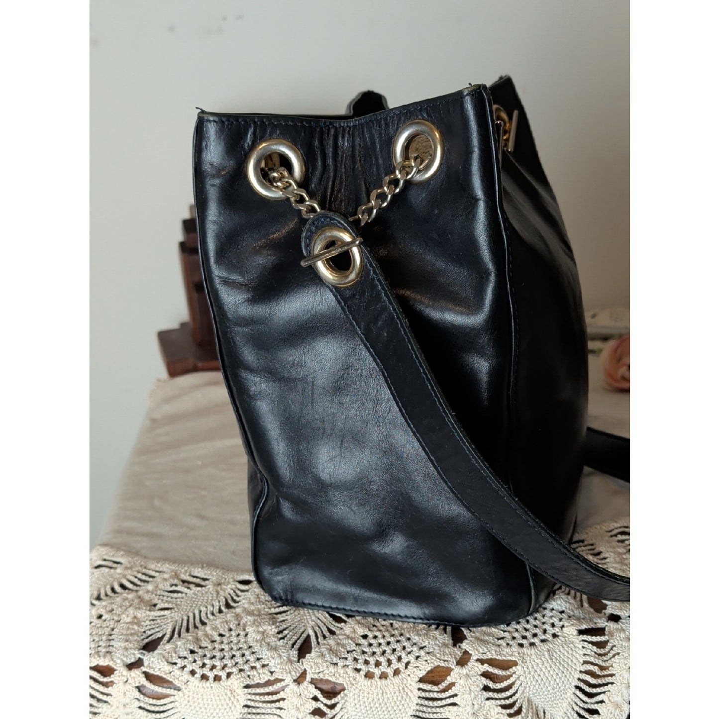 Vintage Antonio Parriego Leather Shoulder Bag Heritage Minimalist Equestrian