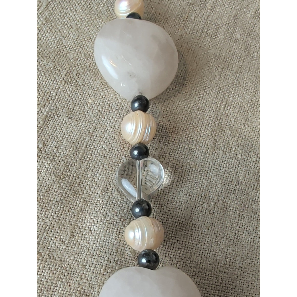 925 Sterling Silver Freshwater Pearl & Natural Gemstone Necklace Artisan