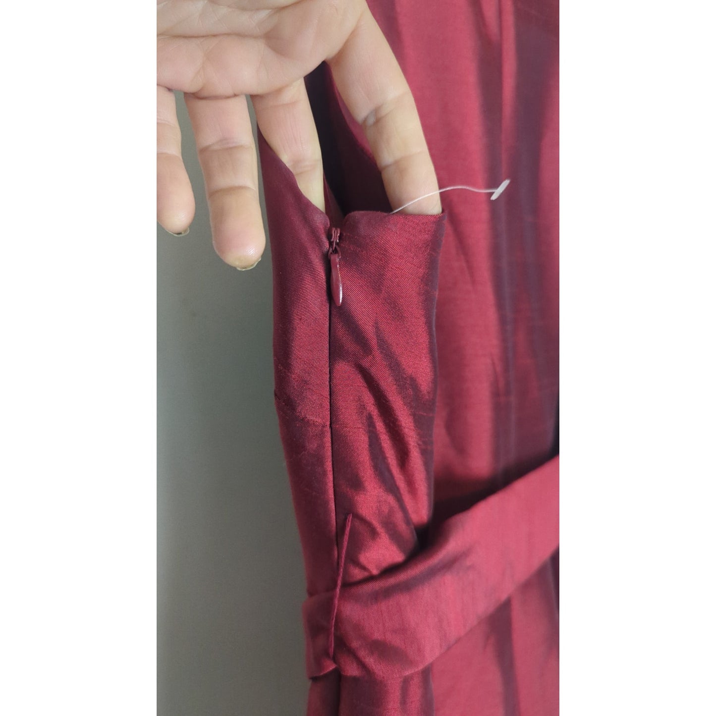 Evan Picone Red Holiday Fit & Flare Dress Belt Faux Wrap Women's 6