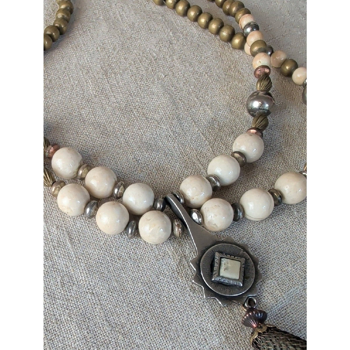 Vintage Robert Rose Artisan Necklace Southwestern Boho Mixed Metal