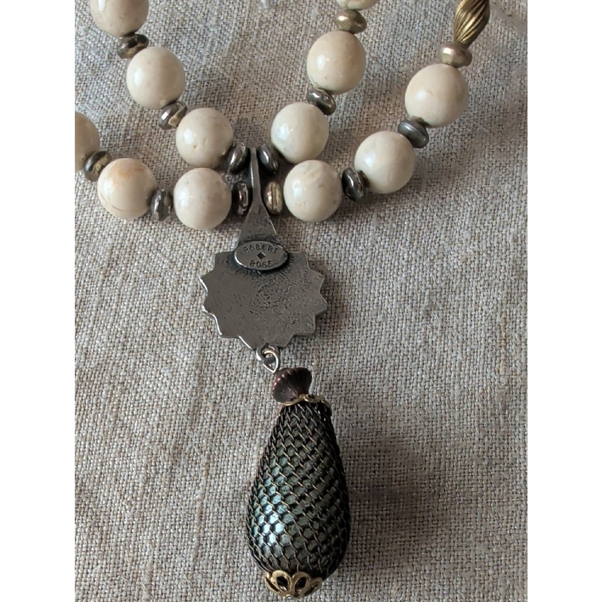 Vintage Robert Rose Artisan Necklace Southwestern Boho Mixed Metal