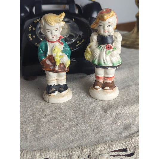 Vintage Occupied Japan Figural Salt & Pepper Shakers – Storybook Dutch Boy Girl