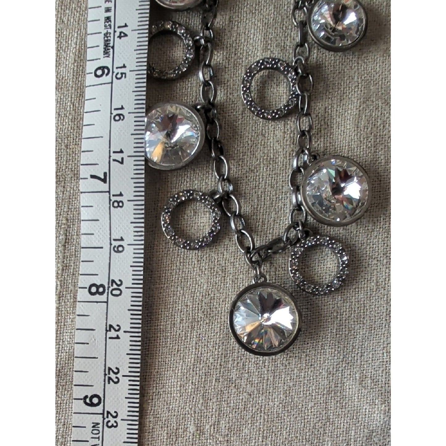Touchstone Crystal by Swarovski Statement Necklace Faceted Crystal Pavé Charms