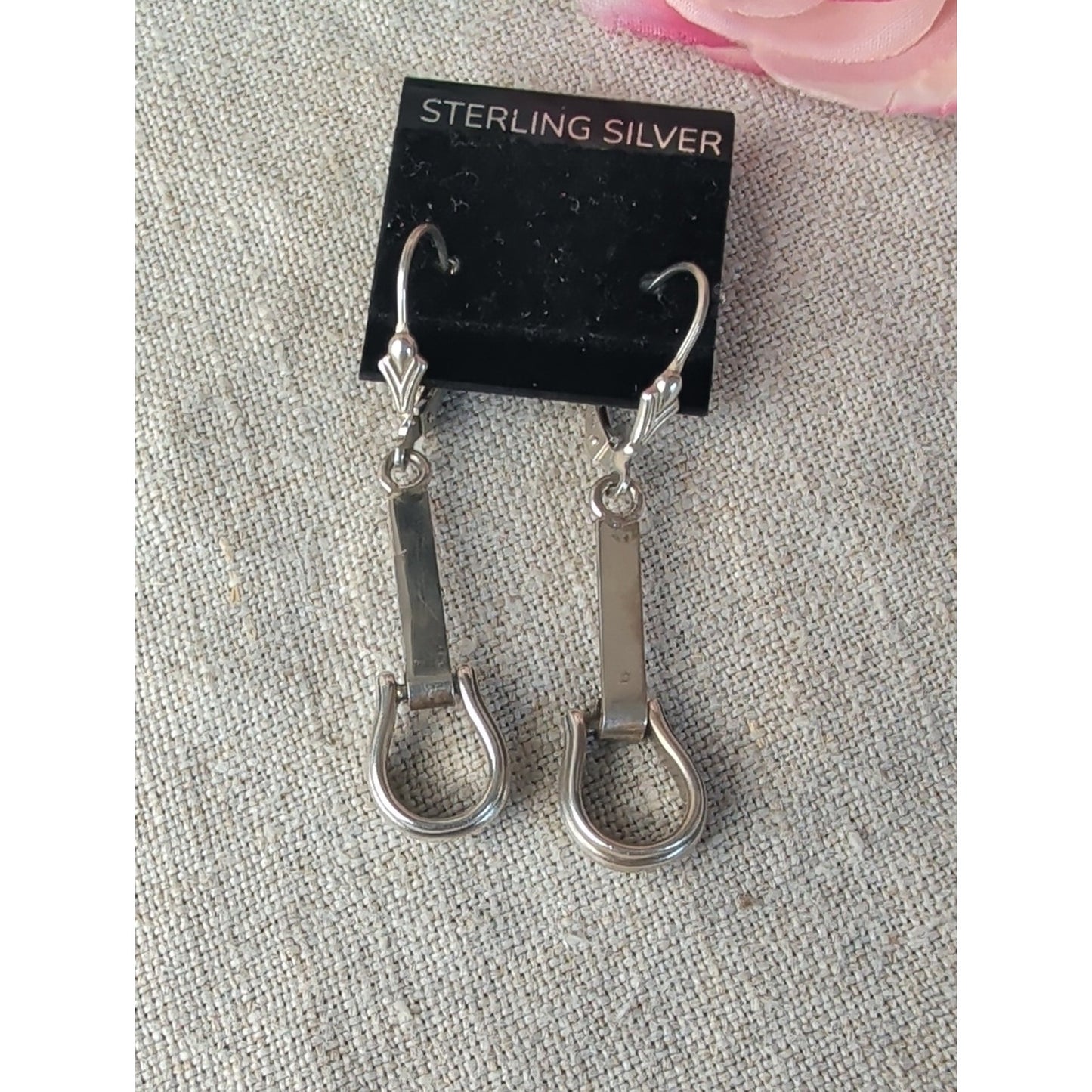 Vintage 925 Sterling Silver Western Stirrup Earings Equestrian Coastal Cowgirl