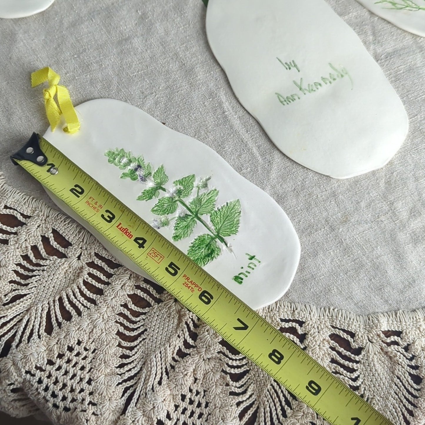 Hand Painted & Carved Herb Plaques Set of 8 Herb Kitchen Gallery Wall Display