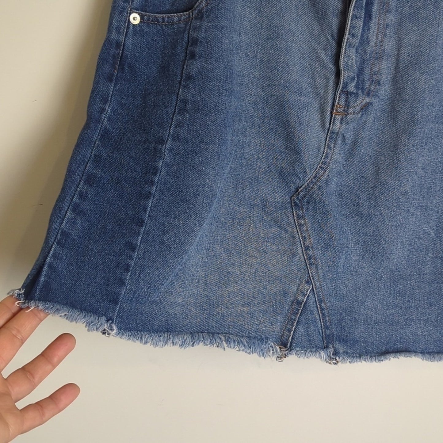 Y2K Altar'd State Denim Mini Skirt Frayed Hem Women's Size Medium