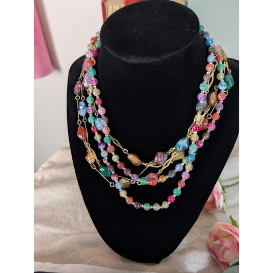 Whimsical Layered Glass Bead Necklaces Fairycore Boho Festival