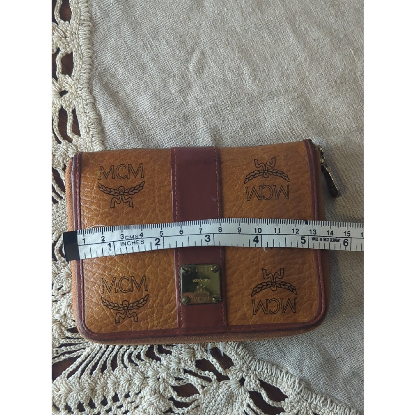 Vintage MCM Visetos Wallet Cognac Monogram Made in Germany 80s