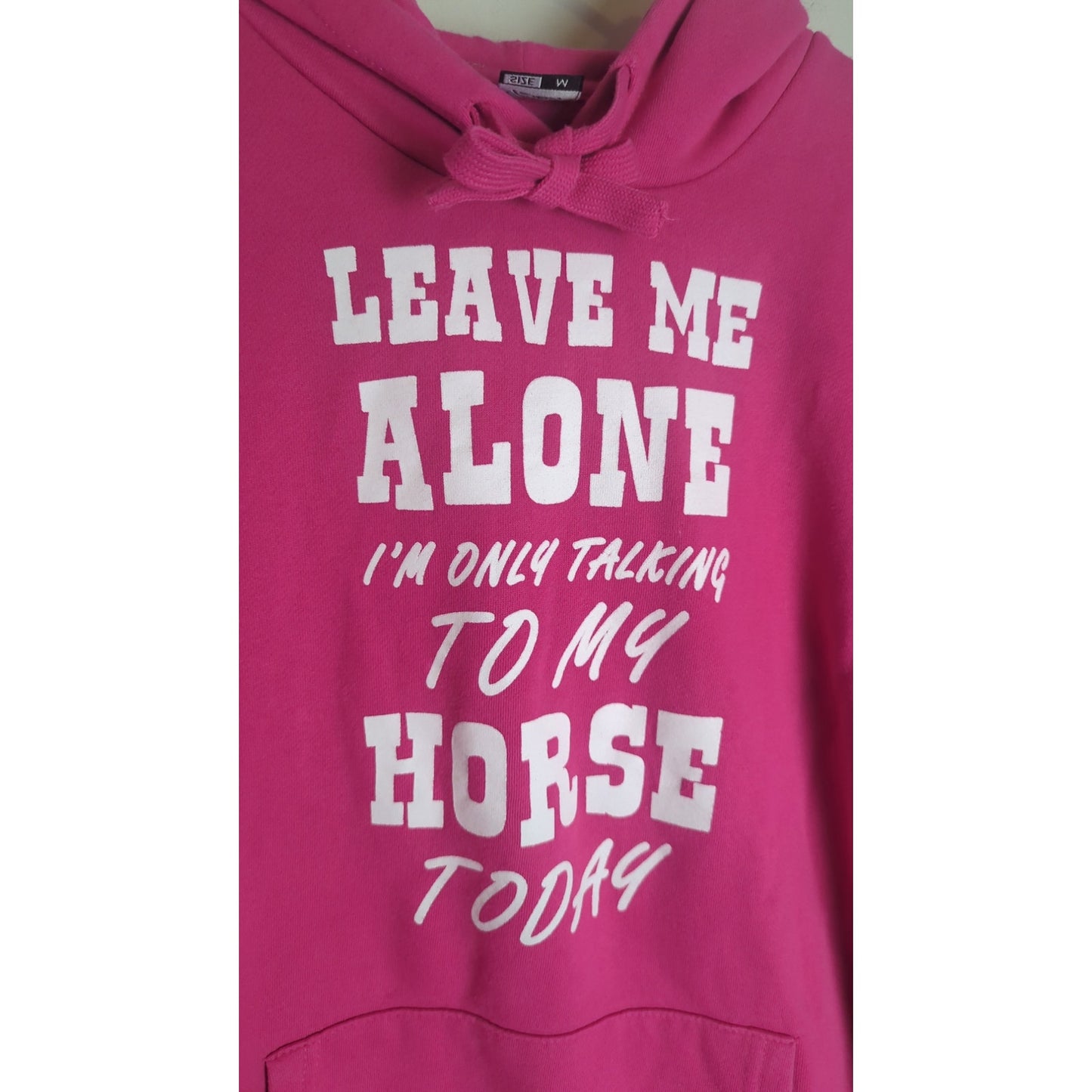 Horse Girl Cozy Hooded Barn Sweatshirt Kangaroo Pocket Women's Medium