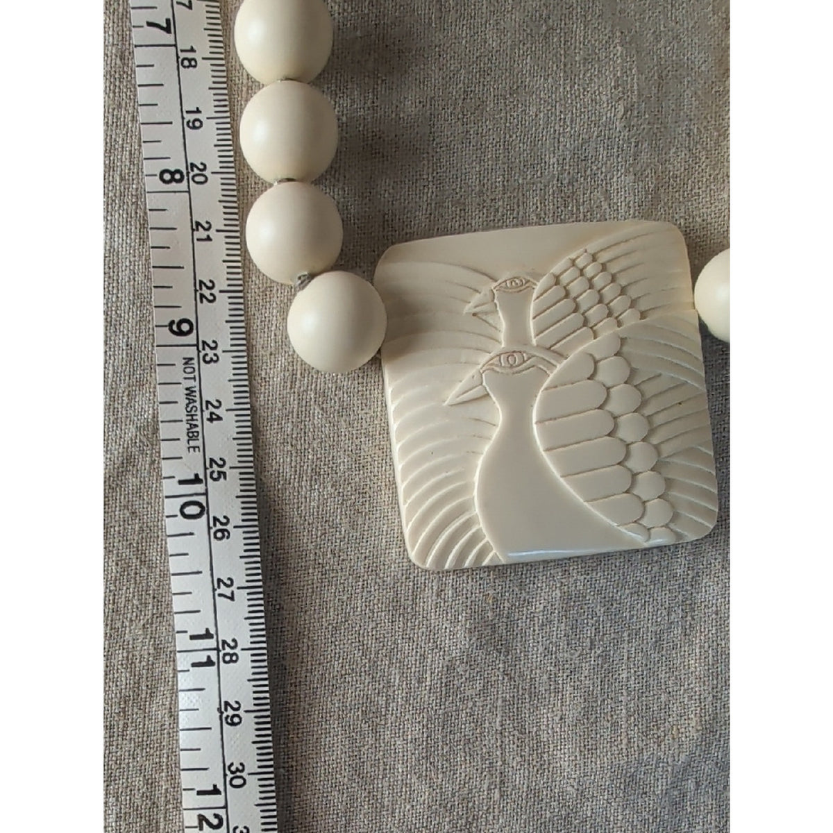 Vintage Laurel Burch Carved Bird Pendant Necklace Boho Artisan Statement