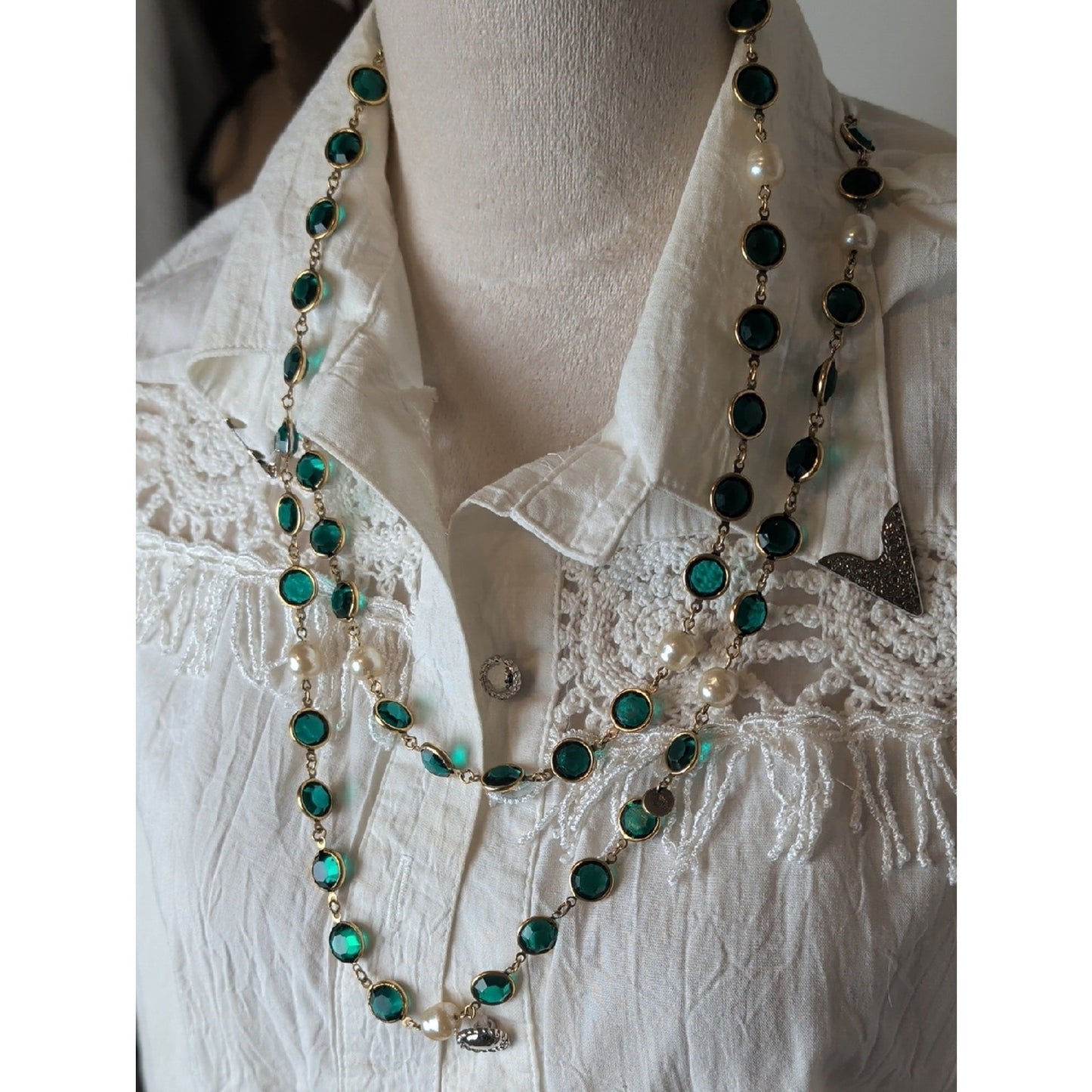 Stunning!!! Chanel Gold-Plated Vintage 1981 Gripoix & Faux Pearl Necklace