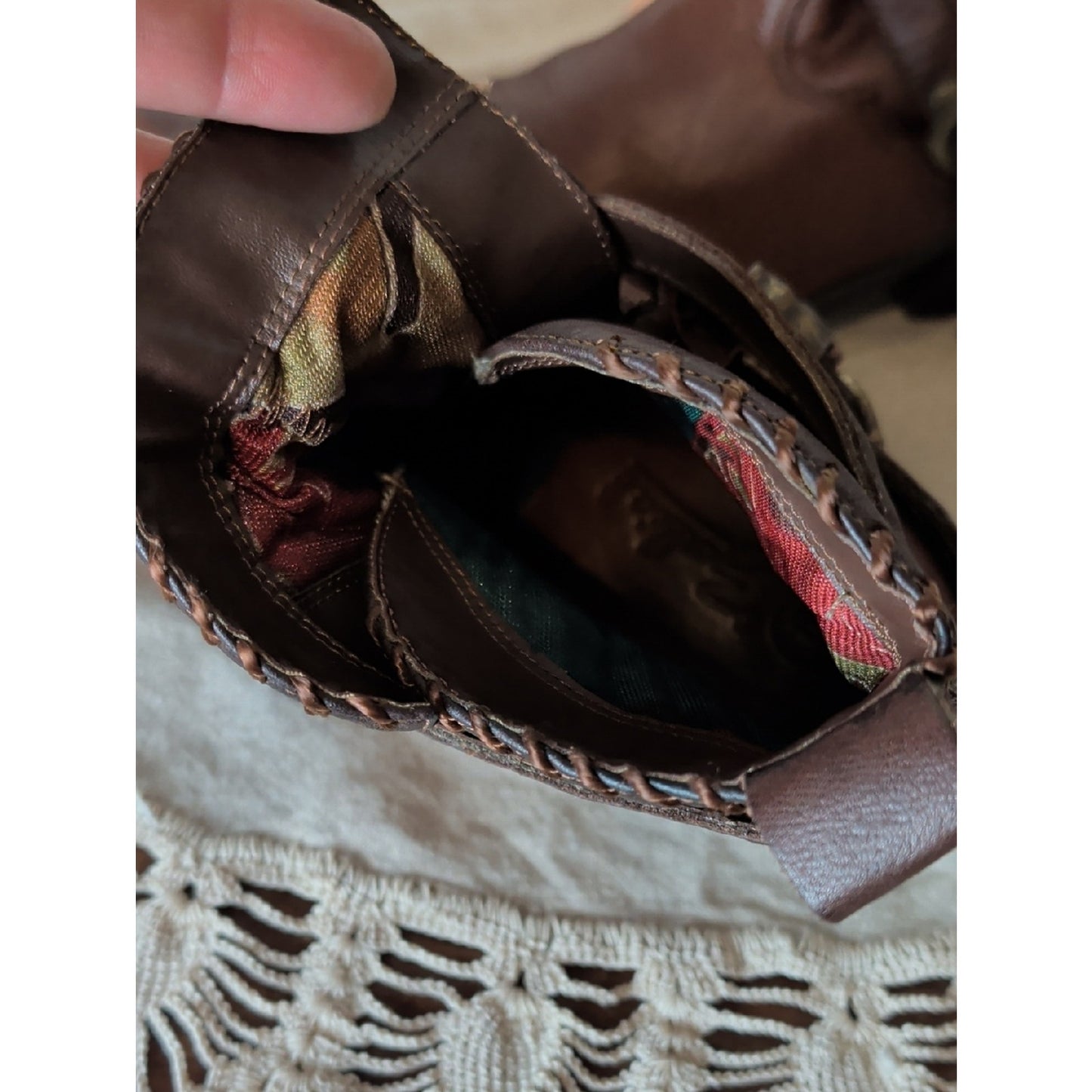 Woodland Fairy Festival Boots Y2K Leather Ankle Boots Size 6