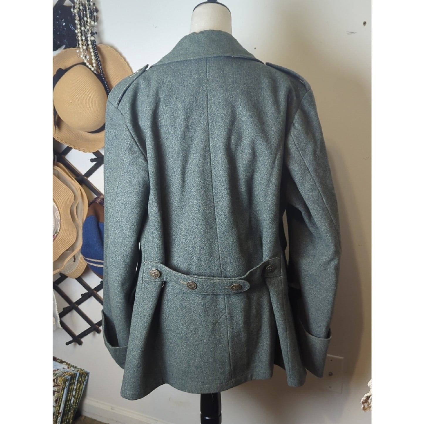 Vintage Swiss Army Wool Jacket Military Unisex Coat Structured Tailored Wool