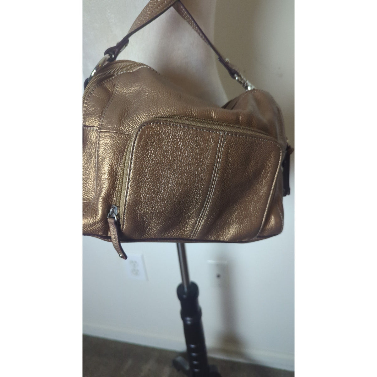 Y2K Vintage Nostalgic Textured Pebbled Leather Copper Crossbody Bag