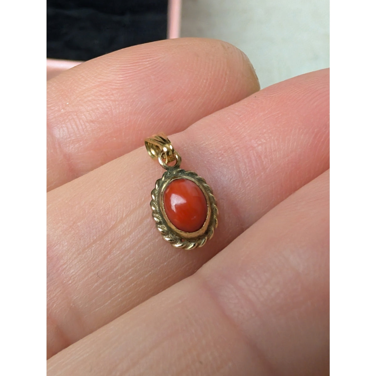 Carla 14k Coral Pendant with 14k GF 1/20 Bail