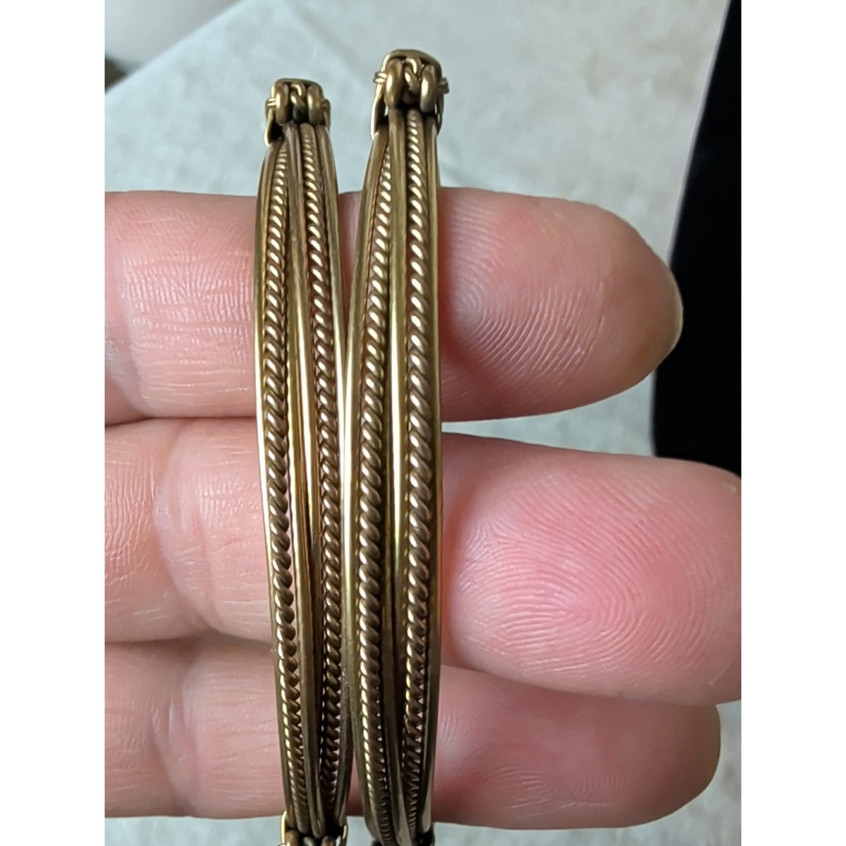 Vintage Elephant Hair Style Gold Tome* Multi-Strand Artisan Bangle Bracelet Set