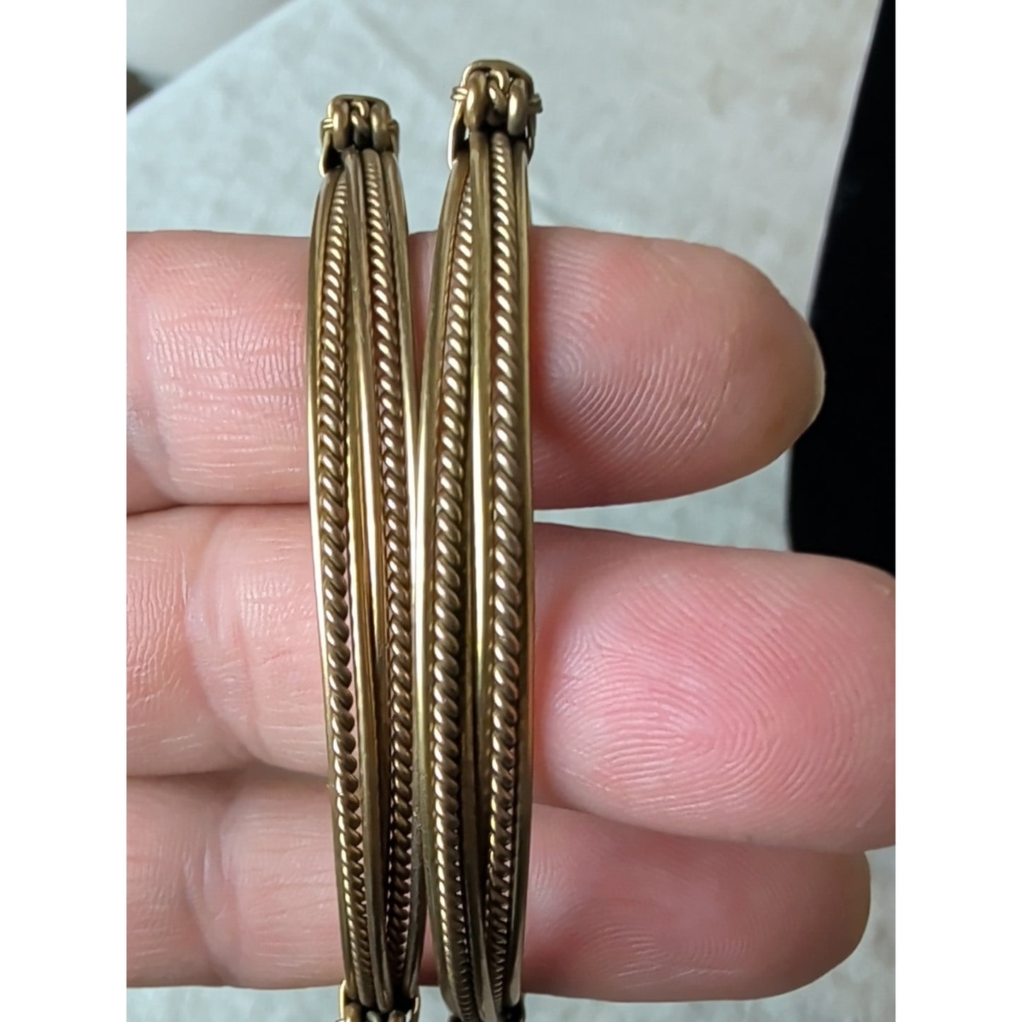 Vintage Elephant Hair Style Gold Tome* Multi-Strand Artisan Bangle Bracelet Set