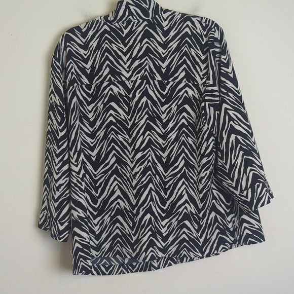 Chico's Energy Zebra Print Chic360 Zipper Front Jacket Women's Large